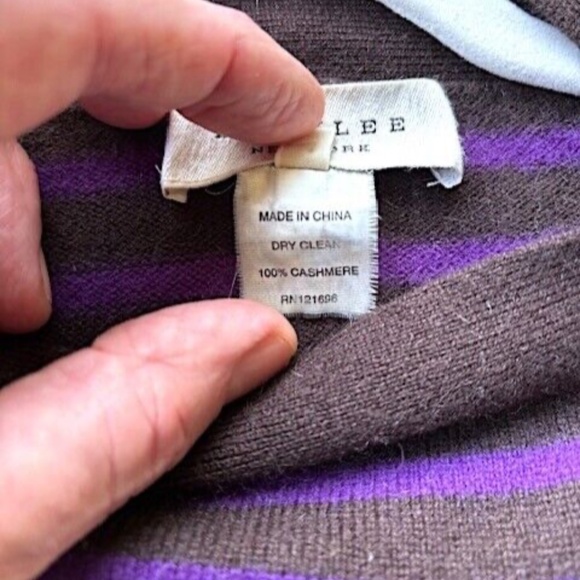 DEMYLEE "Jamie" Striped Cashmere Boatneck Sweater NWOT/sz XS - Picture 15 of 15